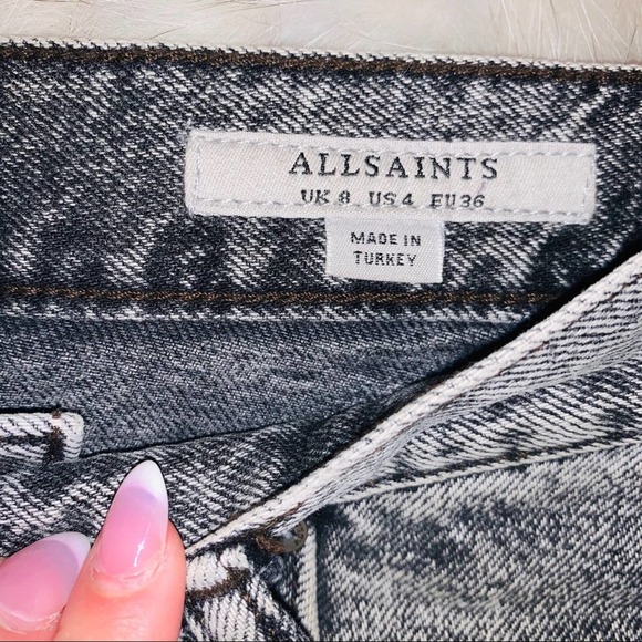 All Saints Denim Skirt I’m Washed black size 4 - Picture 2 of 11
